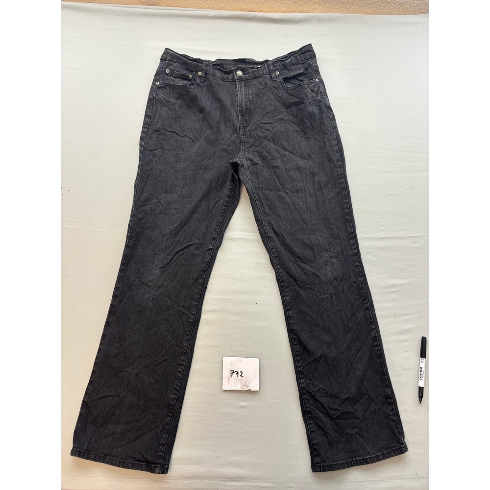 DG2 Diane Gilman Womens Size 12 Washed Black Bootcut Stretch Denim Jeans